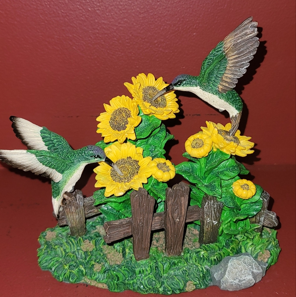 Hummingbirds and Sunflowers - Figurine by Cadona